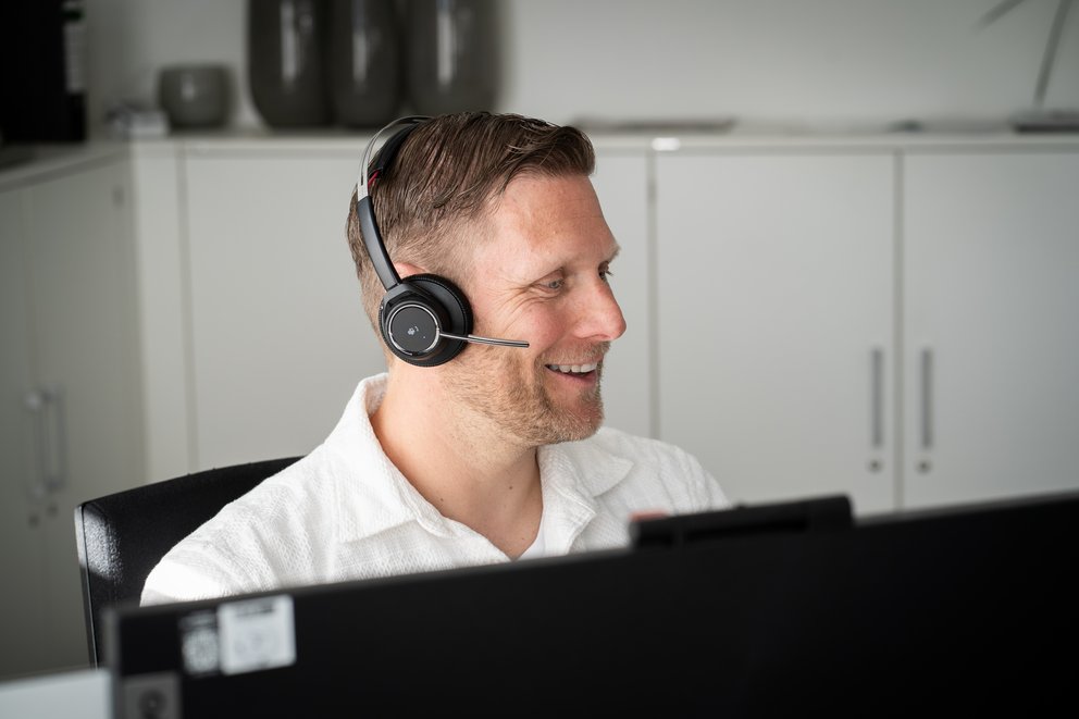 Mann mit Headset Mann mit Headset