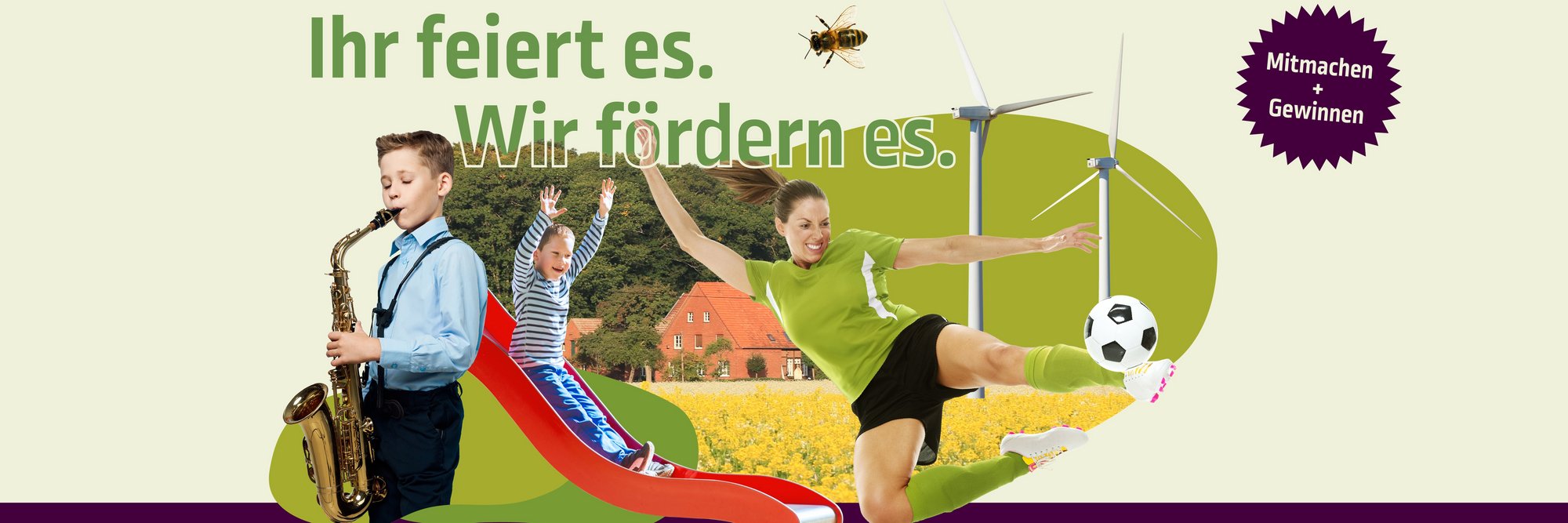 Sport und Musik in einer Illustration Illustration, die verschiedene Aktivitäten kombiniert, wie Sport und Musik.