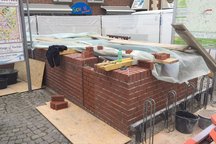 Abgang Marktgarage wird mit neuen Klinkern verblendet