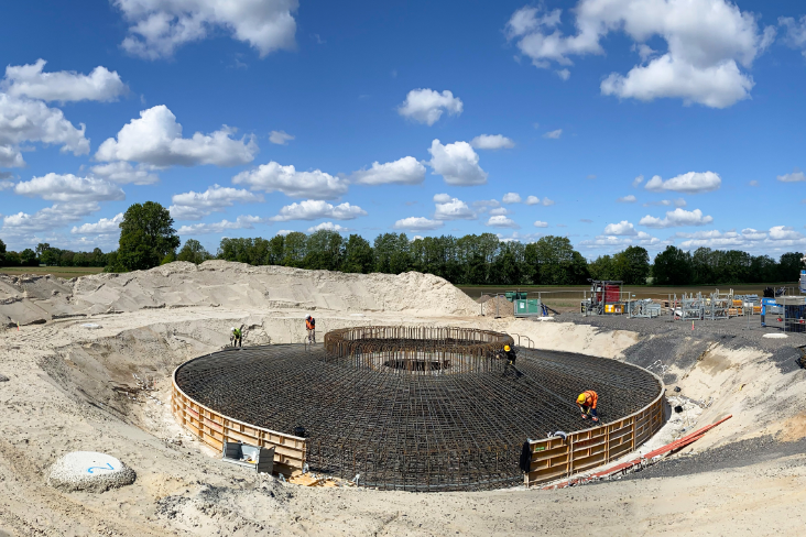 Baustelle eines Fundamentes